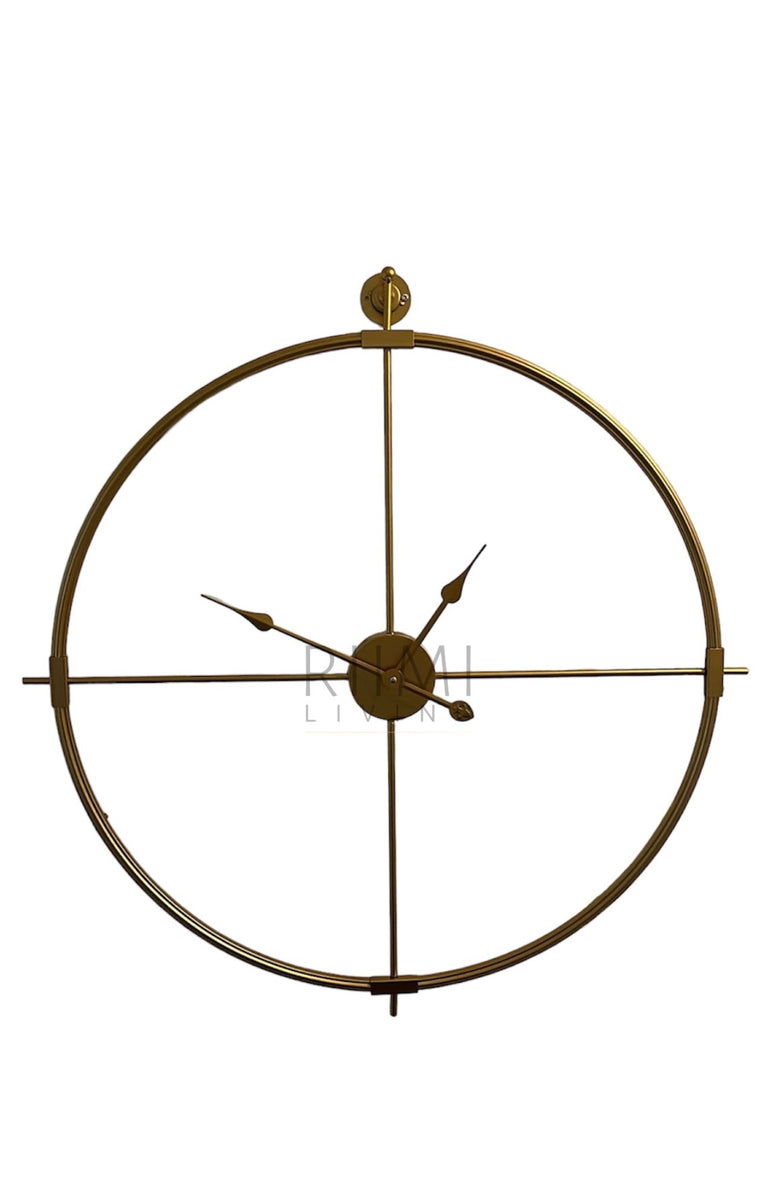 Acctim Wandklok Retro Stijl - Goud - Diameter 43 Cm - Quartz Uurwerk