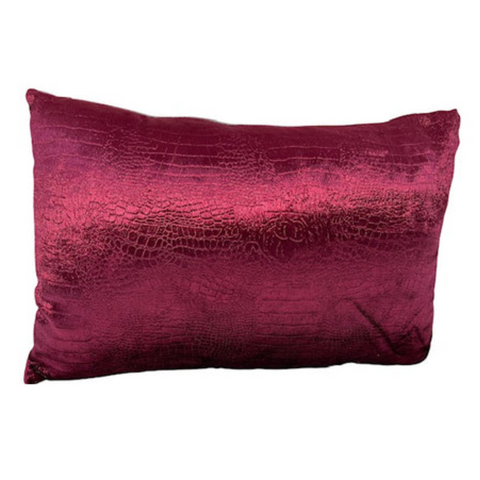 Eric Kuster style kussens croco fuchsia set 2 stuks langwerpig 50x30