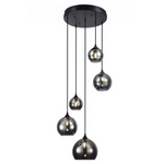 Hanglamp smoke glas 5-lichts divers