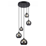 Hanglamp smoke glas 5-lichts divers