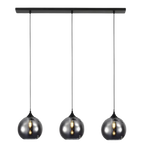 Hanglamp smoke glas 3-lichts lange plaat