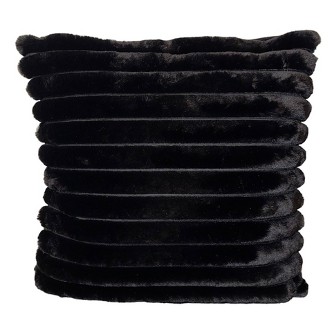 Kussen fluffy zwart set 2 stuks