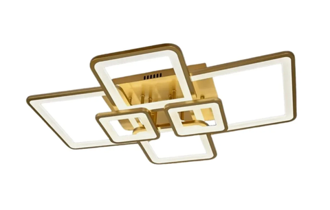 Moderne plafondlamp goud/wit 6-lichts