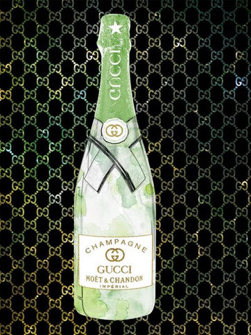 Glasschilderij Champagne green
