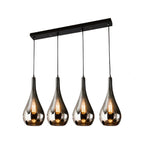 Hanglamp smoke glas 4-lichts pear glass